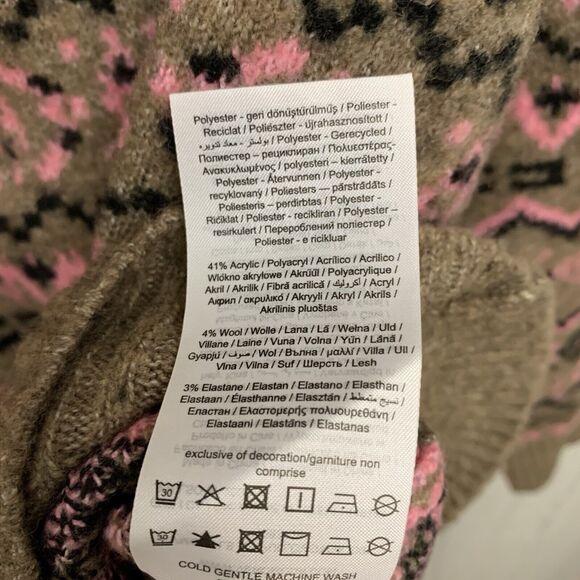 Vero Moda Brown Pink Zip Pullover Zip Sweater Small NWT - Picture 8 of 9